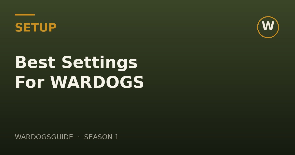 WARDOGS settings menu concept with performance and graphics options